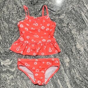Wonder Nation Coral and White 2 piece Swimsuit